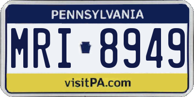 PA license plate MRI8949