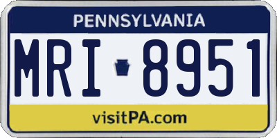 PA license plate MRI8951