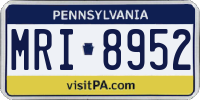 PA license plate MRI8952