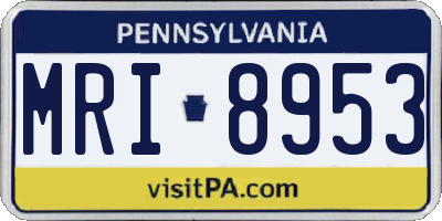 PA license plate MRI8953