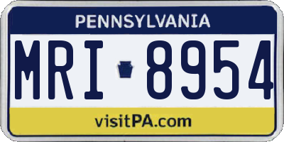 PA license plate MRI8954
