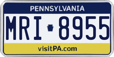 PA license plate MRI8955