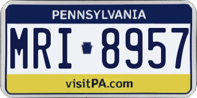 PA license plate MRI8957