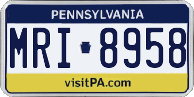 PA license plate MRI8958