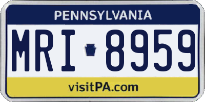 PA license plate MRI8959