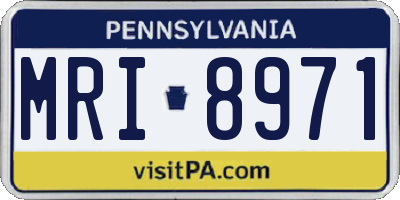 PA license plate MRI8971