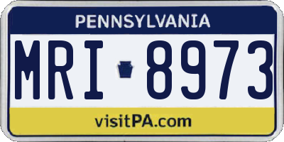 PA license plate MRI8973