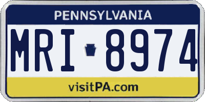 PA license plate MRI8974