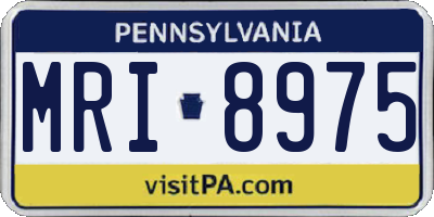 PA license plate MRI8975