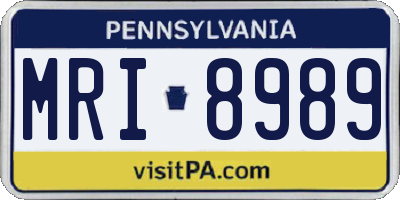 PA license plate MRI8989