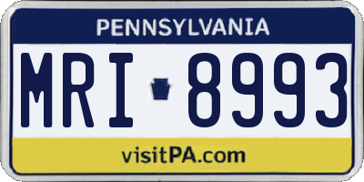 PA license plate MRI8993