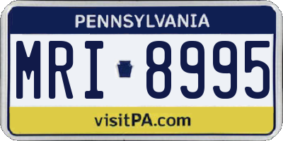 PA license plate MRI8995