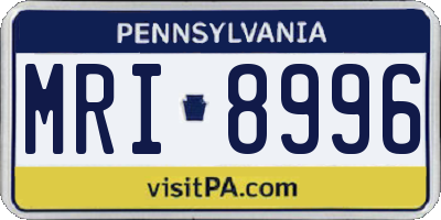 PA license plate MRI8996