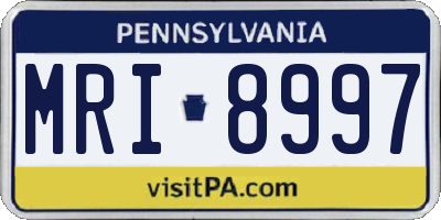 PA license plate MRI8997