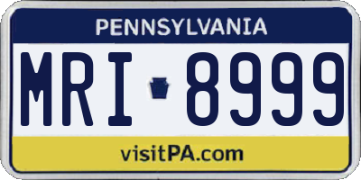PA license plate MRI8999