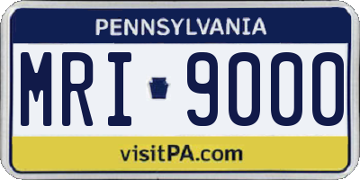 PA license plate MRI9000