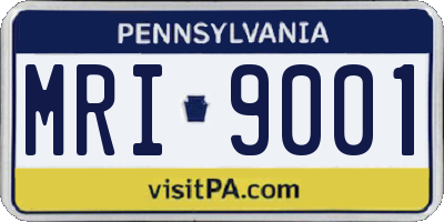 PA license plate MRI9001