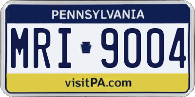 PA license plate MRI9004
