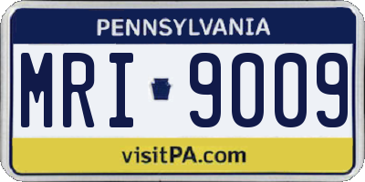 PA license plate MRI9009