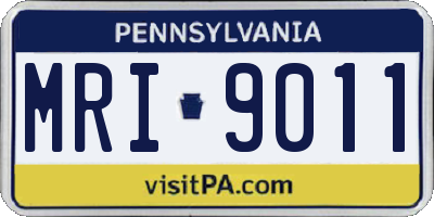 PA license plate MRI9011