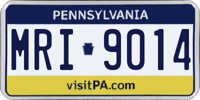 PA license plate MRI9014