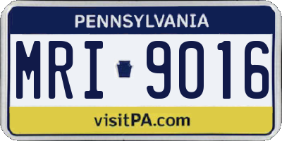 PA license plate MRI9016