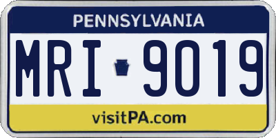 PA license plate MRI9019