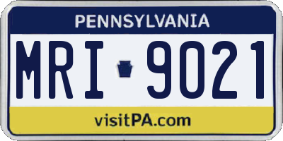 PA license plate MRI9021