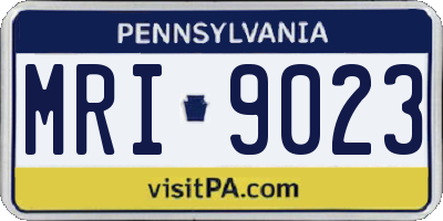 PA license plate MRI9023