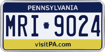 PA license plate MRI9024