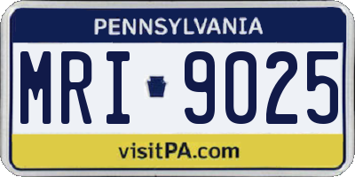 PA license plate MRI9025