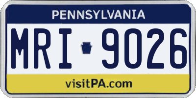 PA license plate MRI9026