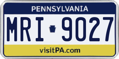 PA license plate MRI9027