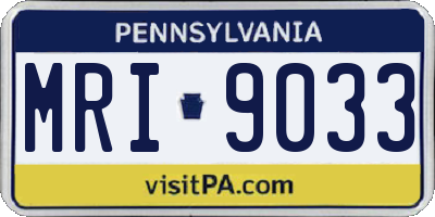 PA license plate MRI9033