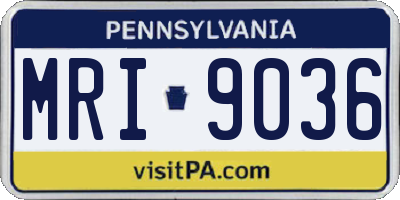 PA license plate MRI9036
