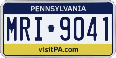PA license plate MRI9041