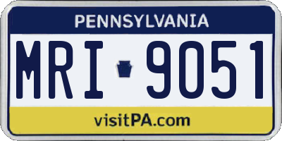 PA license plate MRI9051
