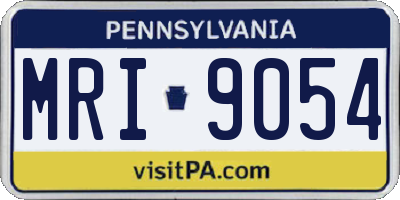 PA license plate MRI9054