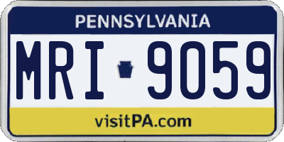PA license plate MRI9059