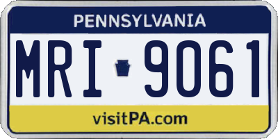 PA license plate MRI9061