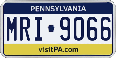 PA license plate MRI9066