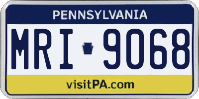 PA license plate MRI9068