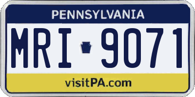 PA license plate MRI9071