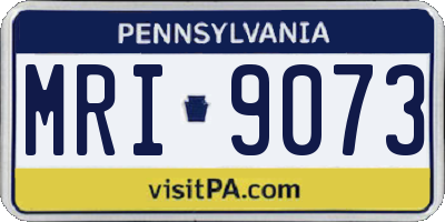 PA license plate MRI9073