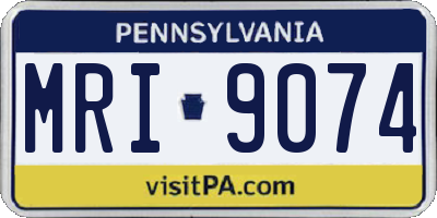 PA license plate MRI9074