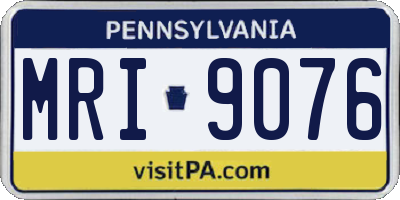 PA license plate MRI9076