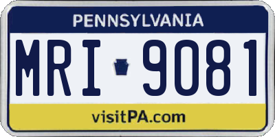 PA license plate MRI9081