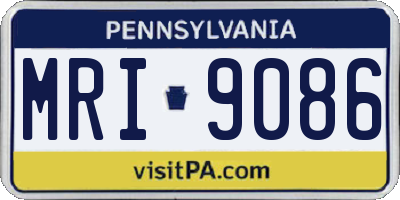 PA license plate MRI9086