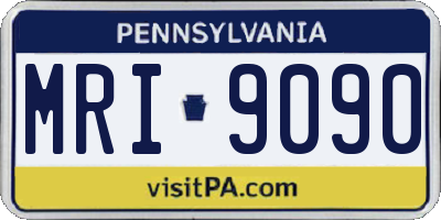 PA license plate MRI9090
