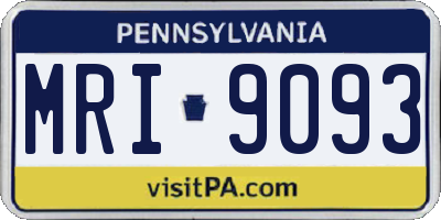 PA license plate MRI9093